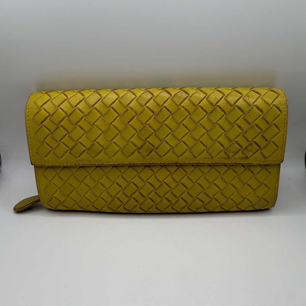 BOTTEGA VENETA Yellow Leather INTERCCIACO Wallet